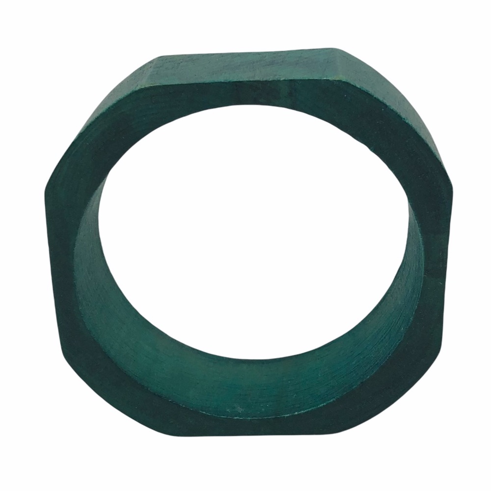 Solid Wooden Bangle Teal Bracelet Turquoise Thick Chunky Geometric Boxed… - Picture 4 of 5